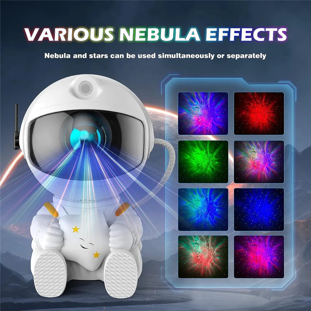 Proyector de Estrellas Galaxia Luz Nocturna Astronauta Proyector Espacial Luz LED Nebulosa Estrellada para Techo Lámpara Decorativa para Dormitorio Regalo para Niños